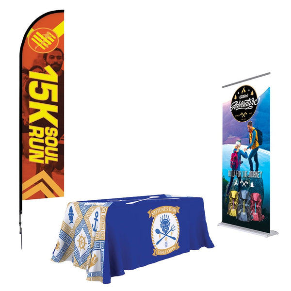 One Choice Showcase Kit Essential (Roll-Up, Feather Flag & Table Throw)