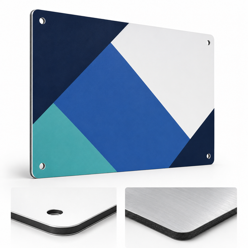 Custom 3mm aluminum composite sign with rounded corners and mounting holes