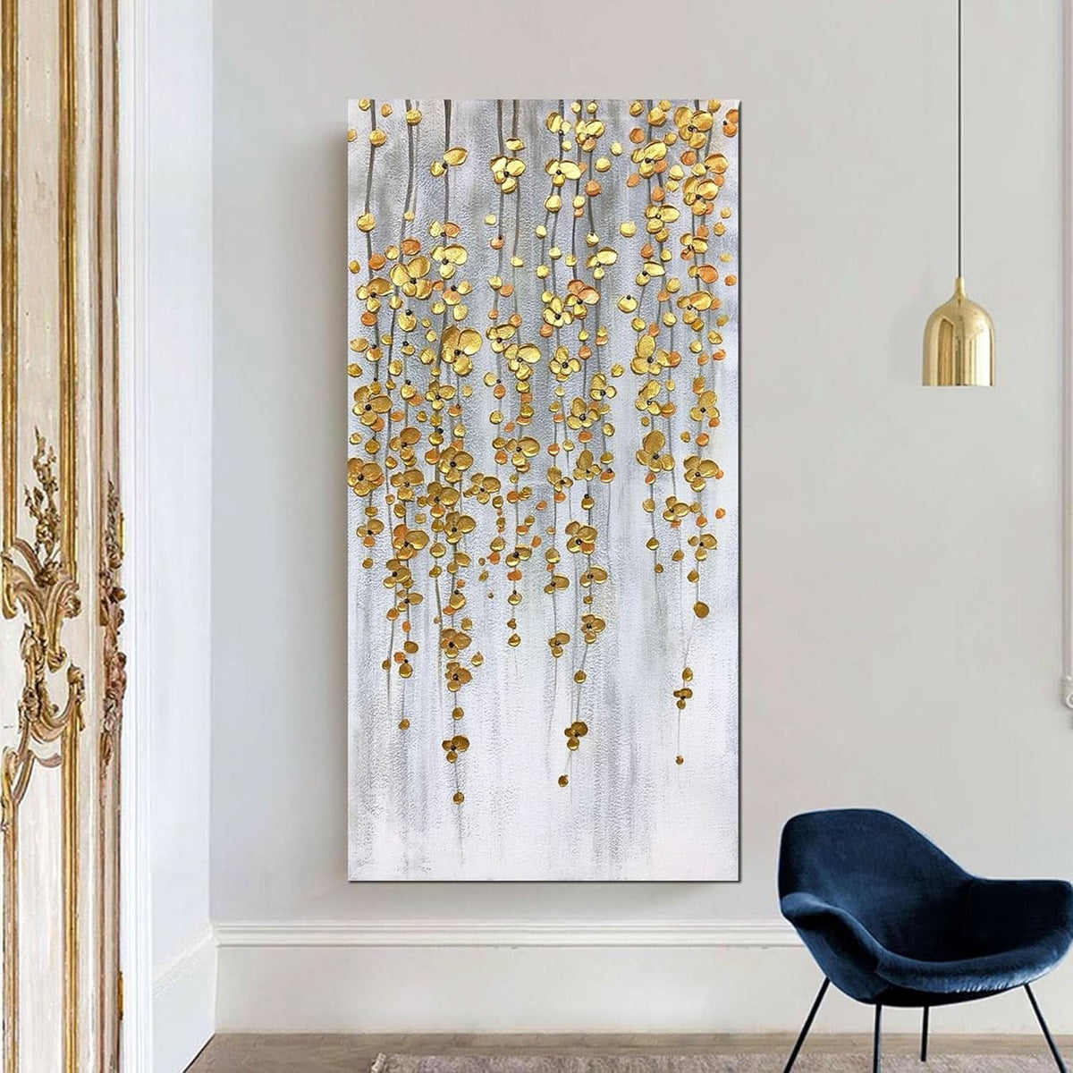 Impression Floral Wall Art 30x60 Hand-Painted Canvas – image 5
