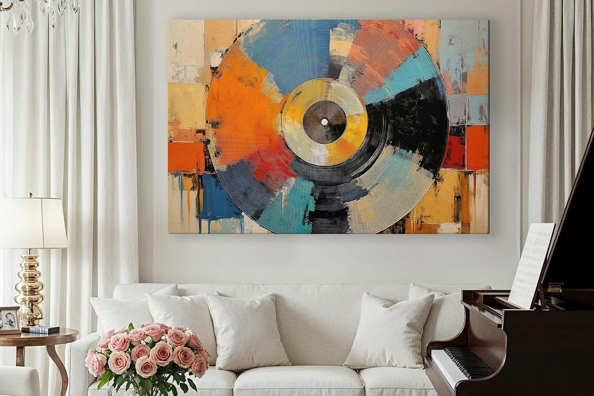 Music Vibrant Canvas Wall Art 16x24 Framed Colorful – image 2