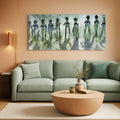 Textured Abstract Wall Art 29x58 Sage Green Canvas – main view