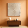Abstract Wall Art 24x48 Hand-Painted Framed White for Living Room – main view