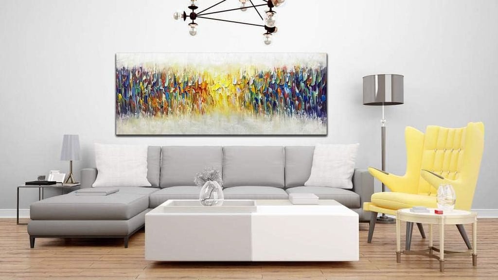 Vibrant Textured Abstract Wall Art 24x60 Hand-Painted Canvas – image 7