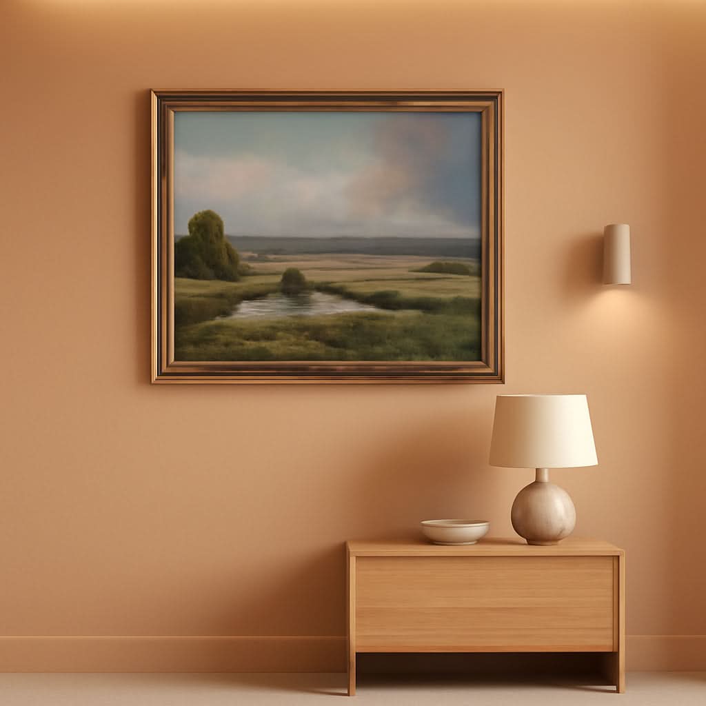 Gilded Antique Landscape Wall Art 8x10 Framed for Living Room – main view