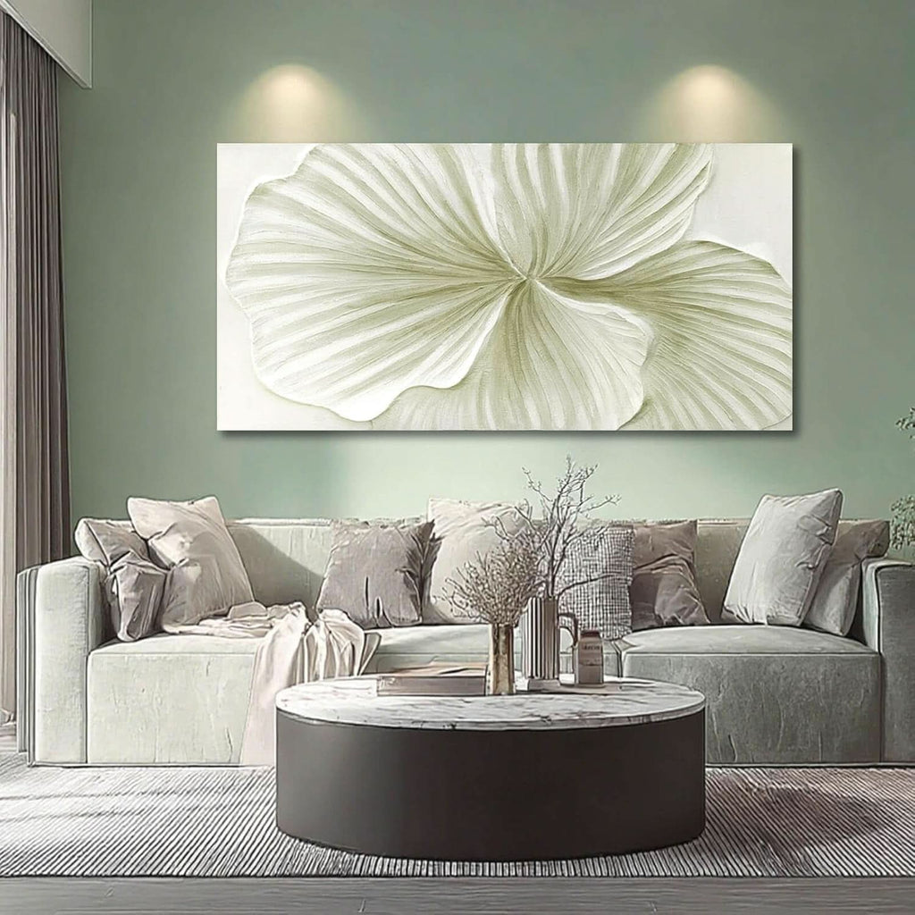 Ginkgo Botanical Wall Art 29x58 Hand-Painted Framed Green Canvas – image 2