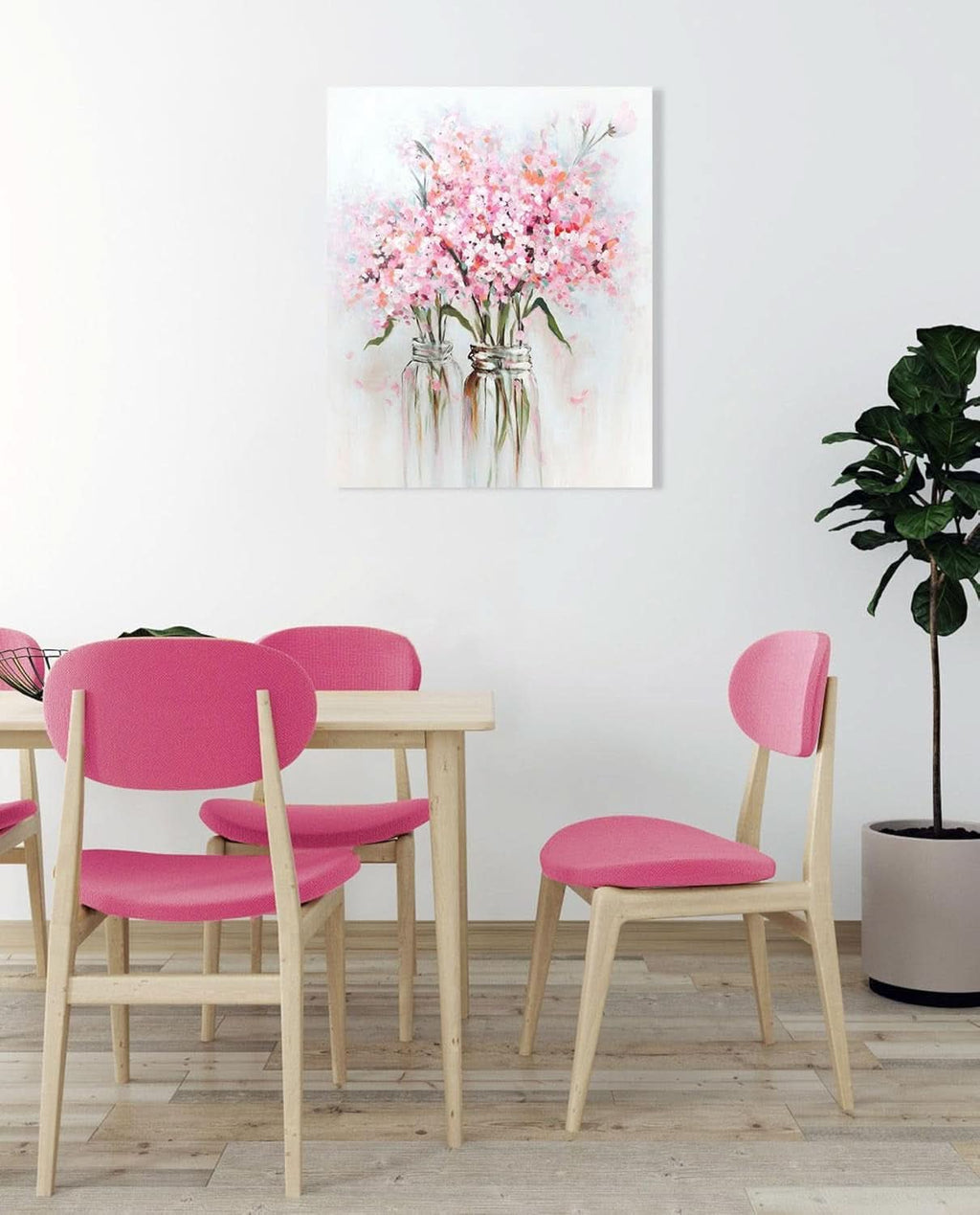 Flower Bouquet Abstract Floral Wall Art 24x30 Pink Canvas – image 5