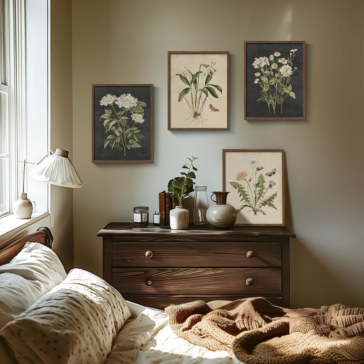 Botanical Wall Art Set of 4 Framed, 11x14 in for Living Room – image 3