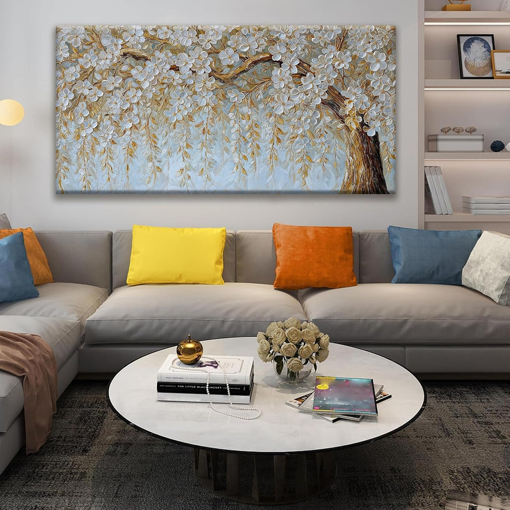 Textured Canvas Wall Art 29x58 Ivory for Living Room – image 5