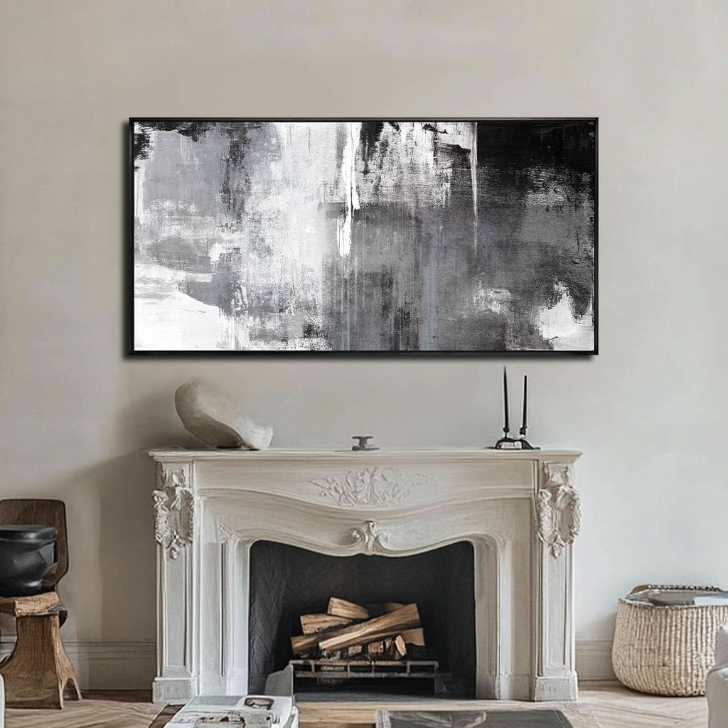 Black and White Abstract Wall Art 30x60 Canvas for Living Room – image 4