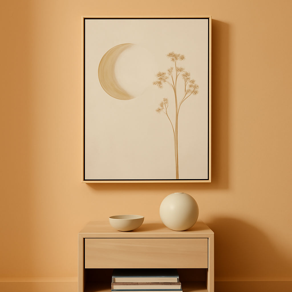 Moon Palette Celestial Canvas Wall Art Neutral for Living Room – main view