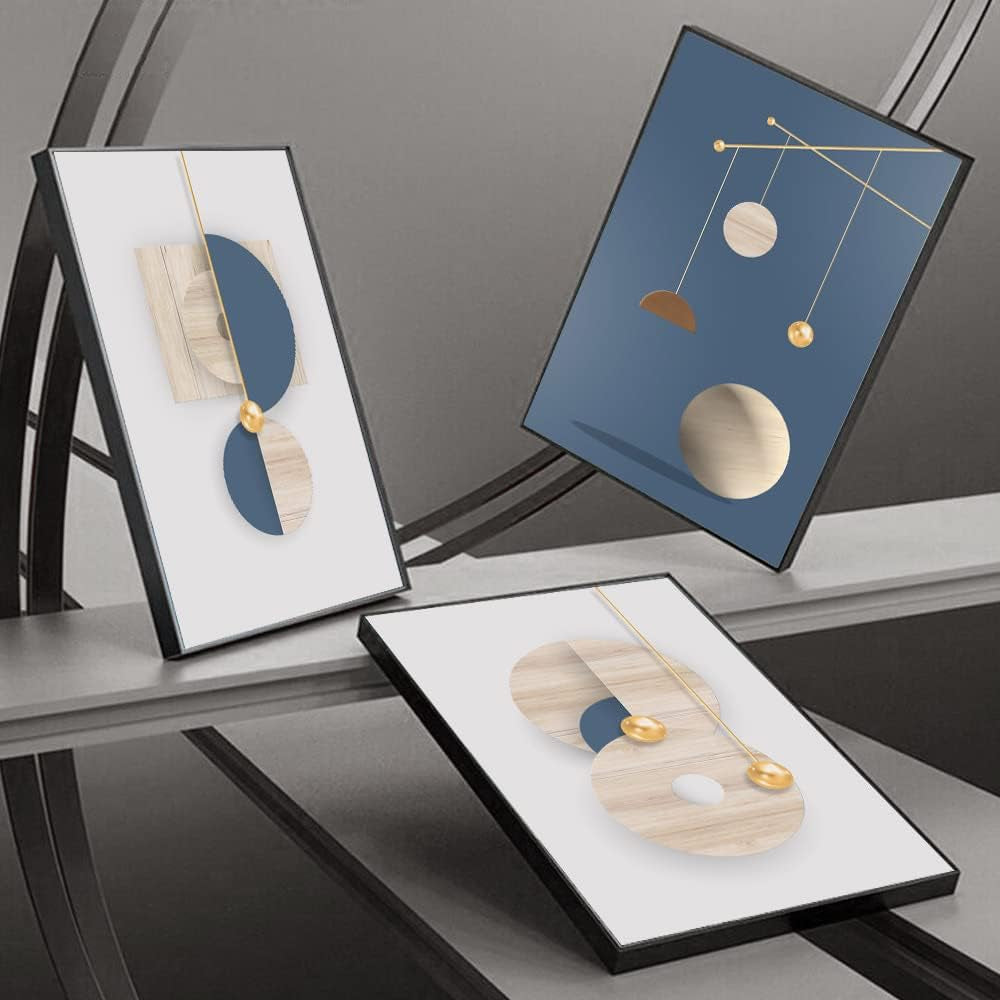 Modern Wall Art Set of 3 Hand-Painted Multicolor Canvas, 16x24 in – image 3