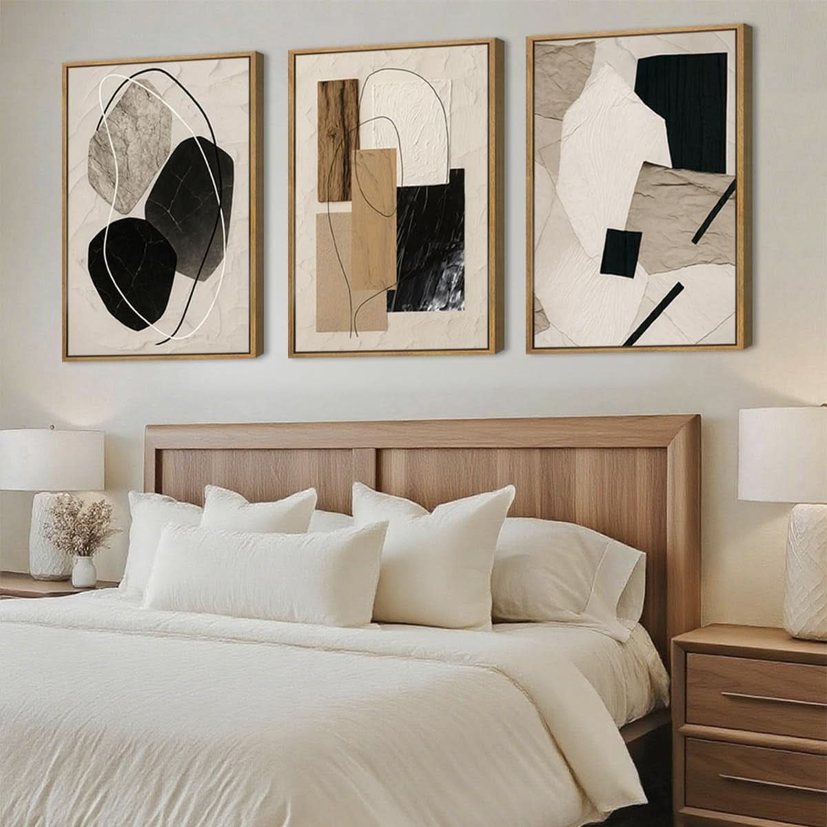 Palette Abstract Wall Art 36x24 Framed Neutral Canvas – image 3