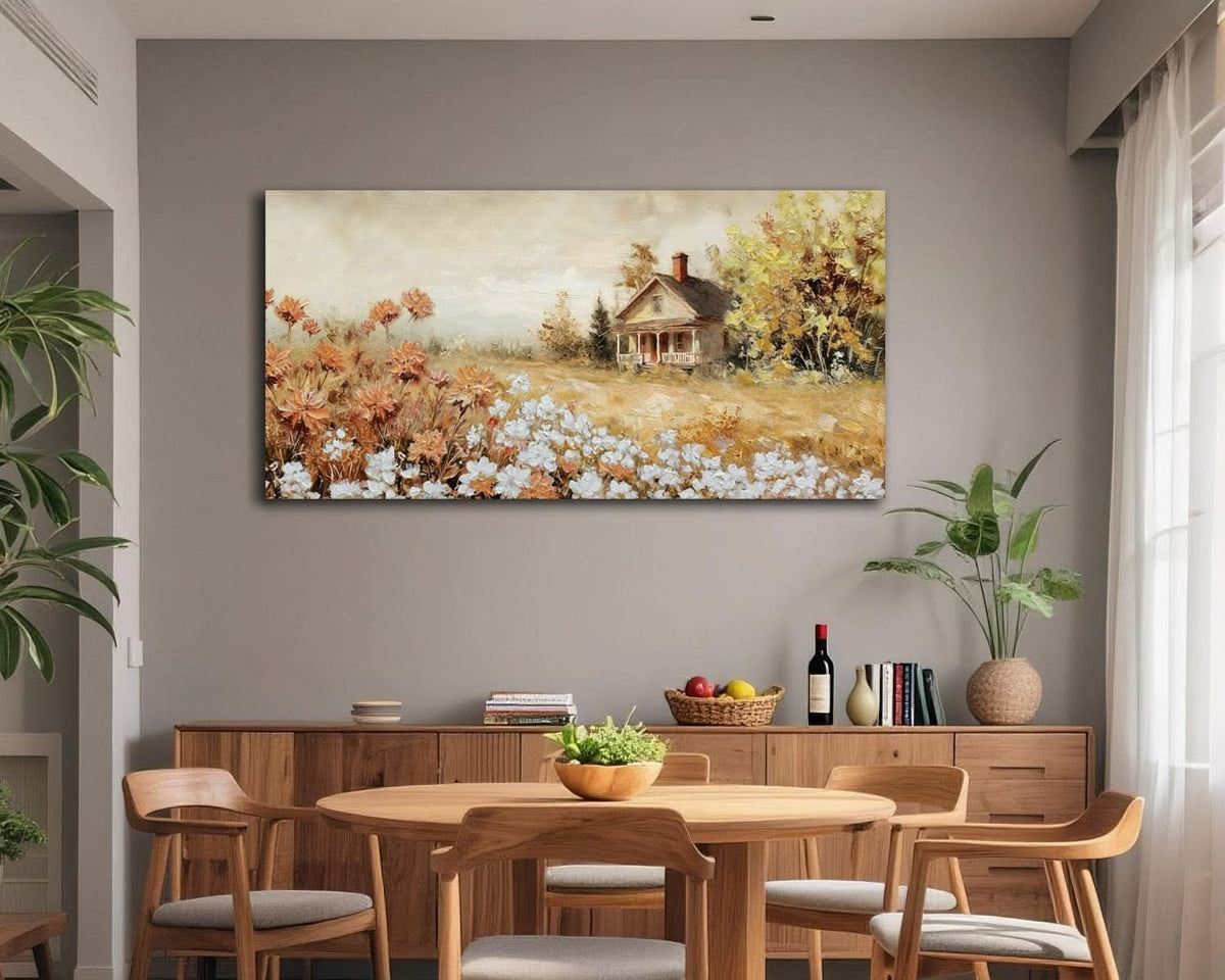 Rustic Farmhouse Landscape Wall Art 40x20 Canvas for Living Room – image 4