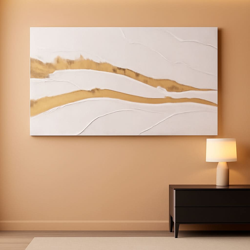 Goldfoil Luxuriously Gold Wall Art 29x58 Hand-Painted Canvas – main view