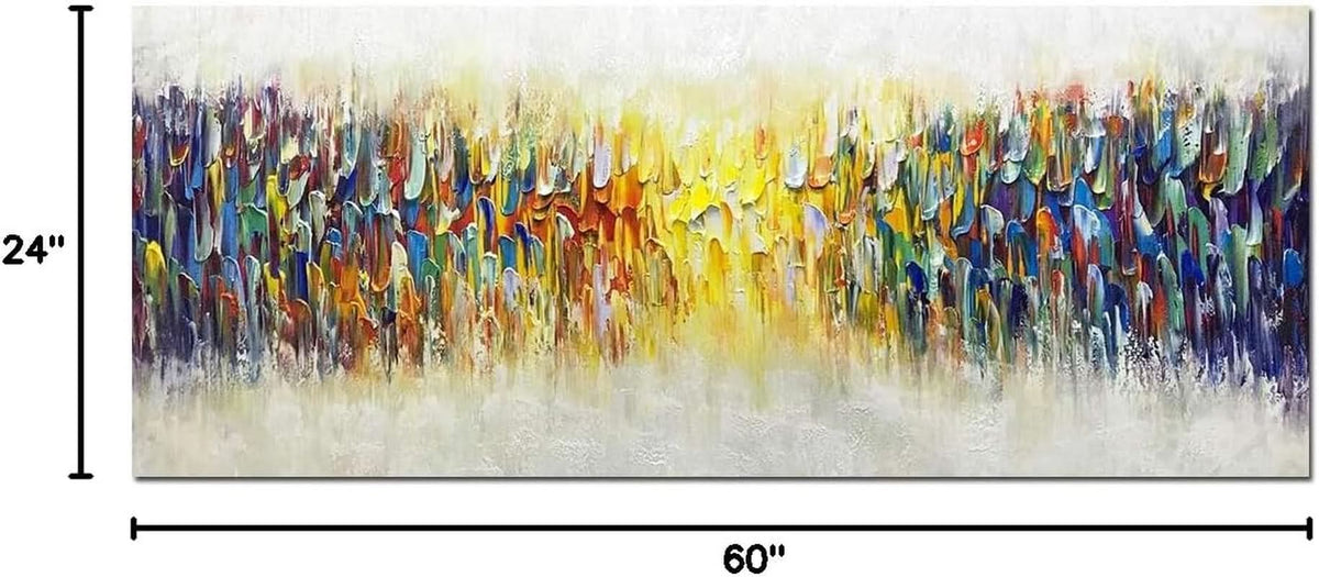 Vibrant Textured Abstract Wall Art 24x60 Hand-Painted Canvas – image 8