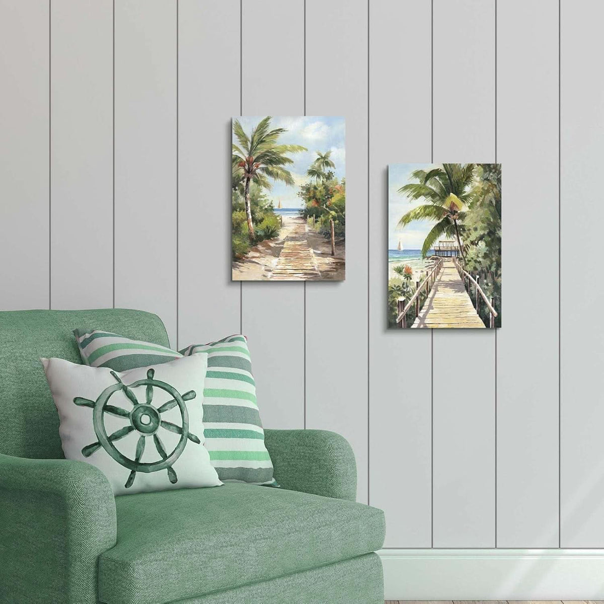 Seascape Tropical Coastal Wall Art Set of 2 Canvas, 11x16 in – image 4