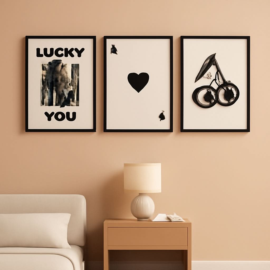 Queen of Hearts Poker Retro Wall Art Framed Prints – main view