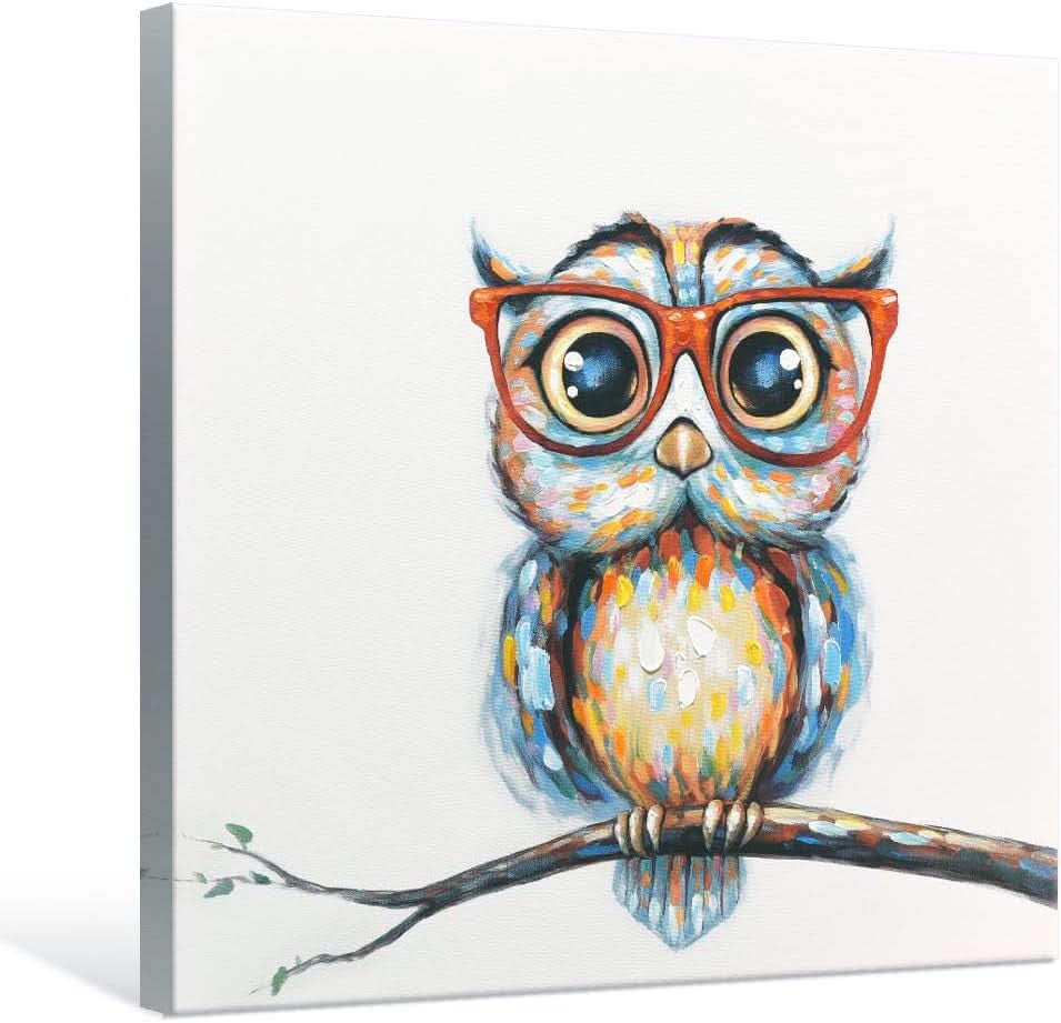 Owl Wall Art Colorful Canvas for Living Room – image 2