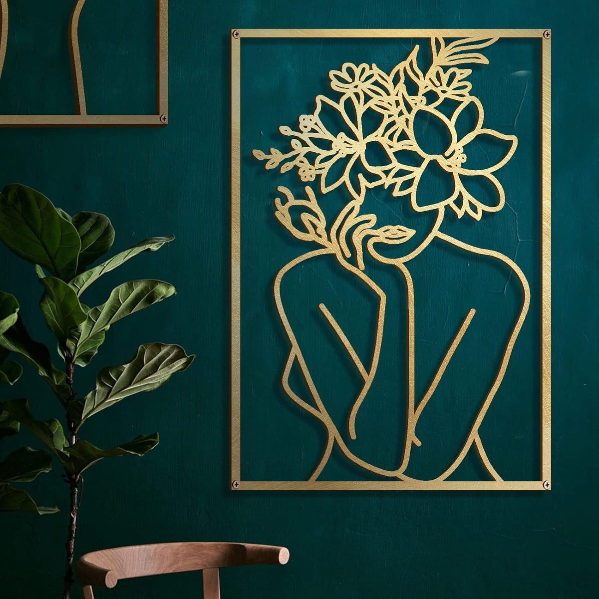 Sculptural Textured Abstract Wall Art 17x11.8 Gold – image 2