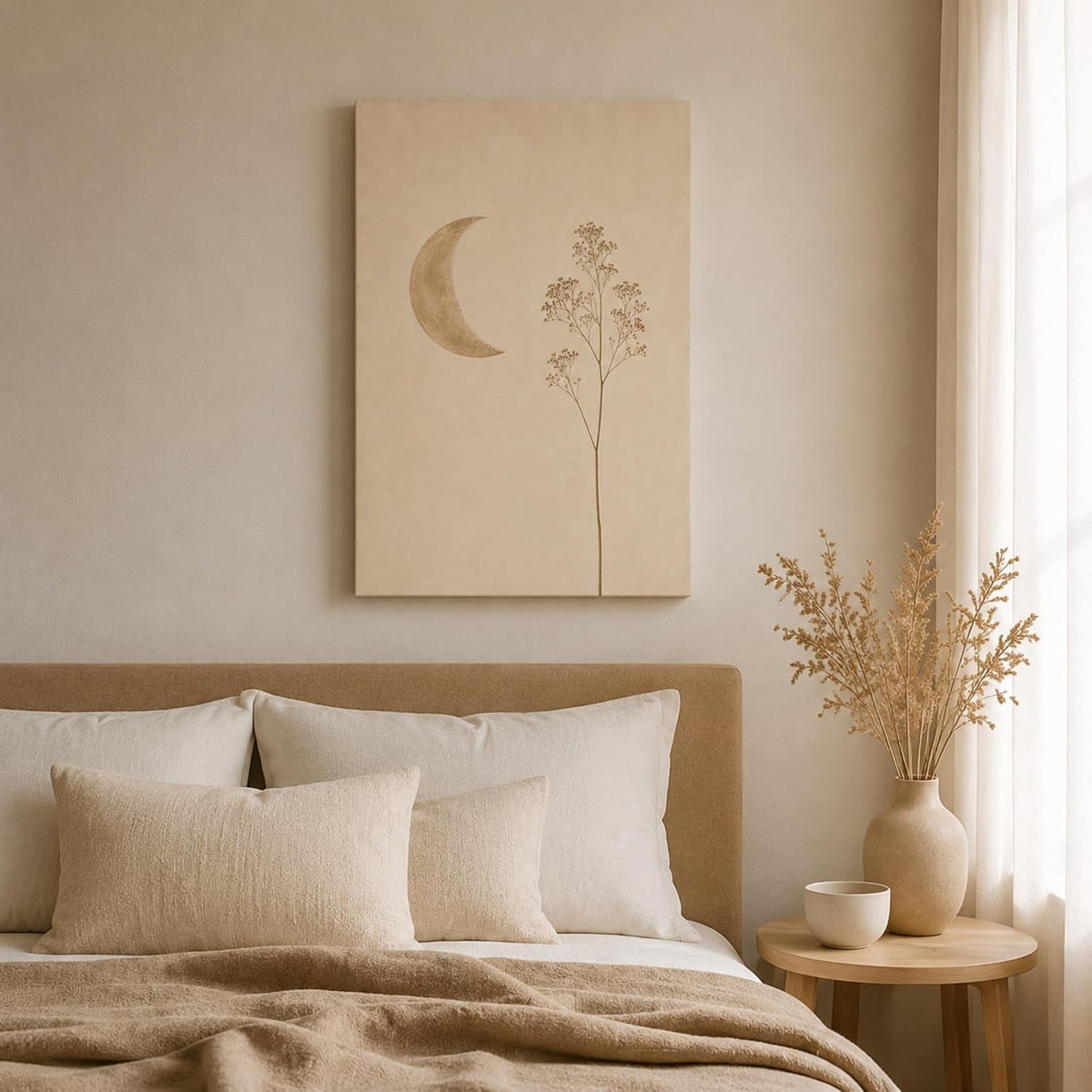 Moon Palette Celestial Canvas Wall Art Neutral for Living Room – image 4