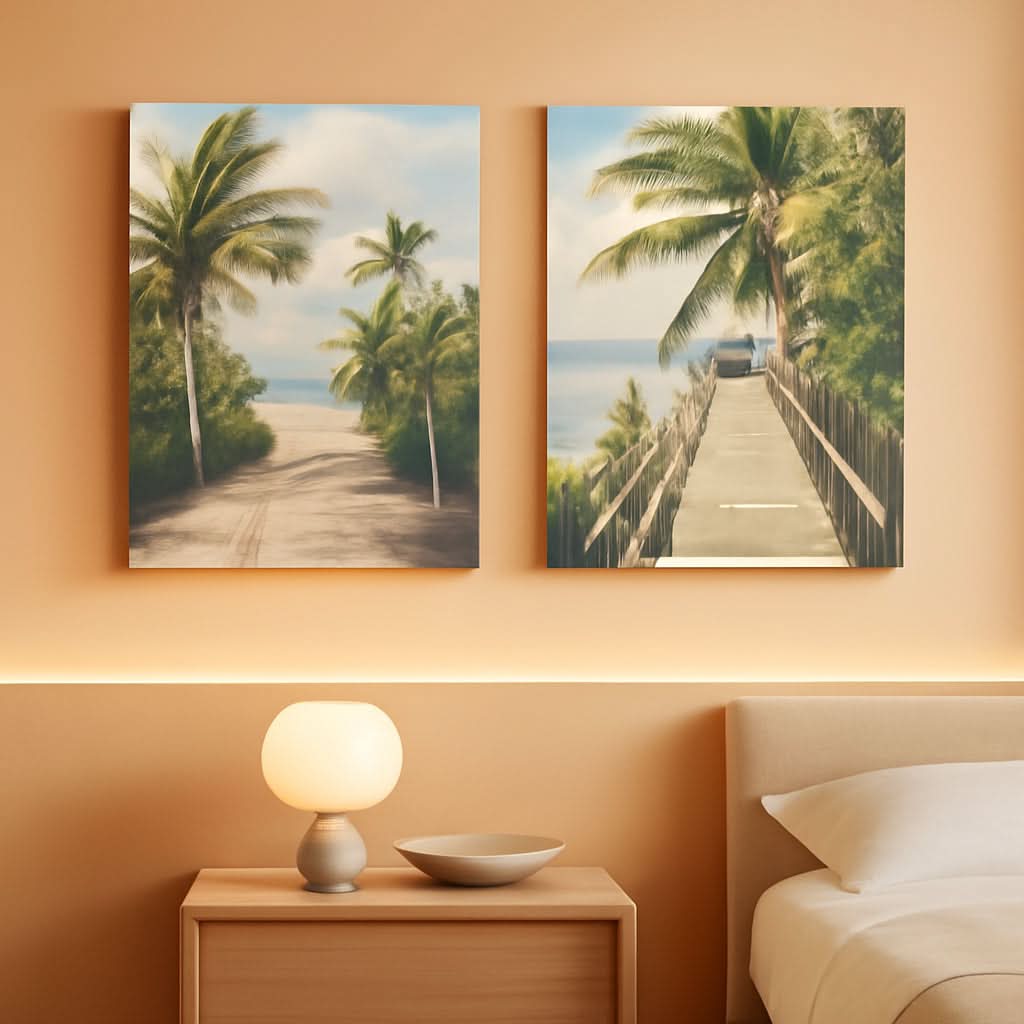 Seascape Tropical Coastal Wall Art Set of 2 Canvas, 11x16 in – main view