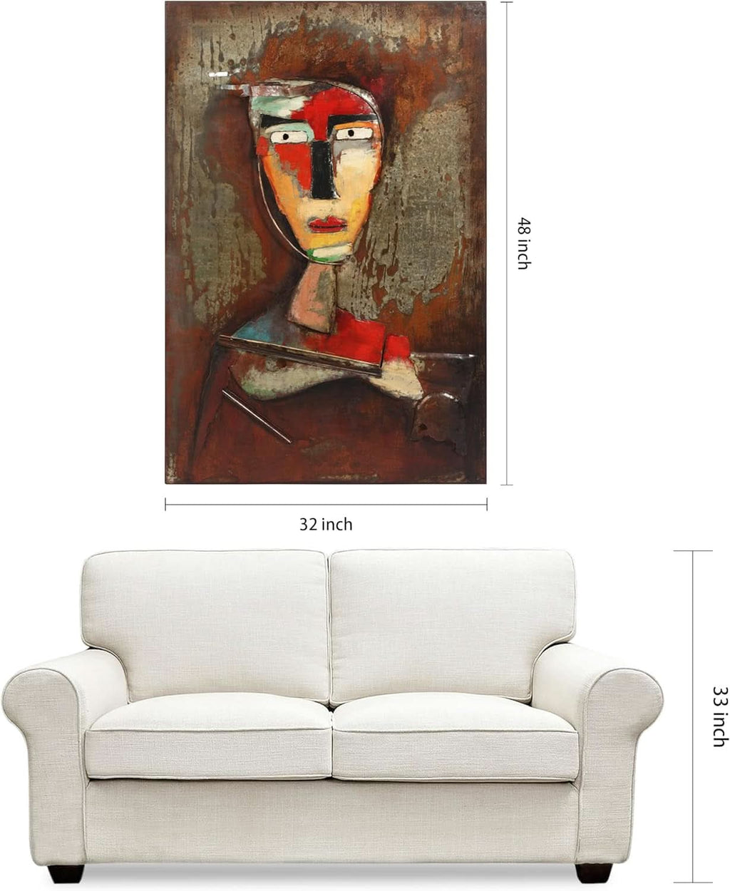 Mixed Media Modern Wall Art 48x32 for Living Room – image 9