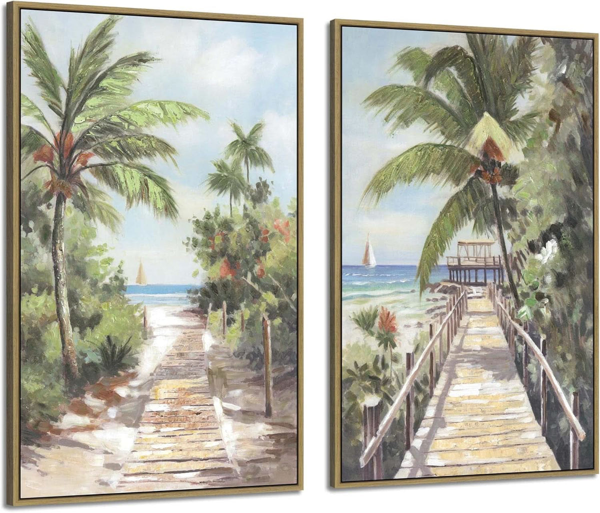 Coastal Wall Art 24x36 Turquoise Canvas for Living Room – main view