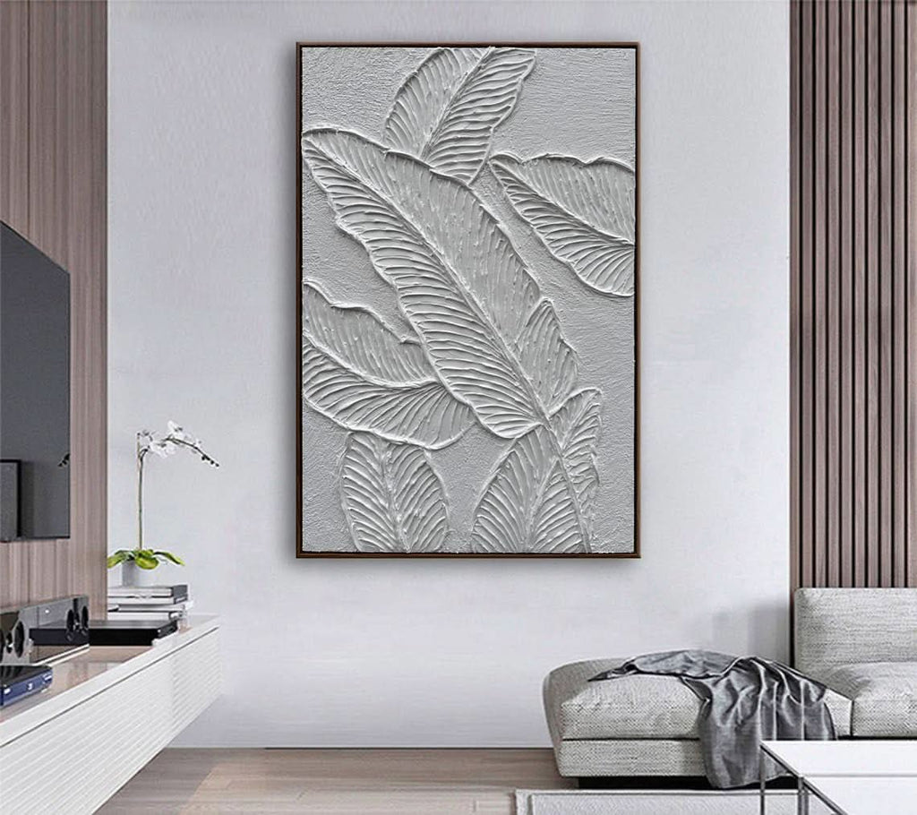Matte Sleek Textured Canvas Wall Art 24x36 Framed White – image 6