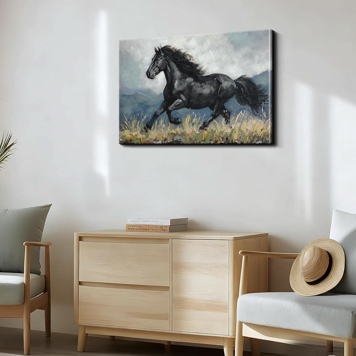 Horse Wall Art 24x36 Hand-Painted Canvas for Living Room – image 4