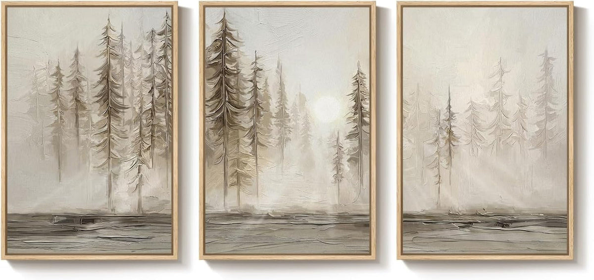 Forest Pastel Landscape Wall Art Set of 3 Framed for Living Room – image 9