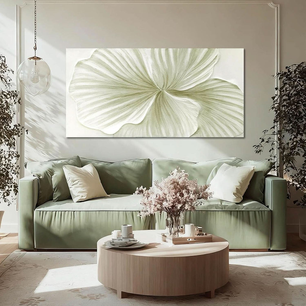 Ginkgo Leaf Botanical Wall Art 24x48 Hand-Painted Green Canvas – image 2