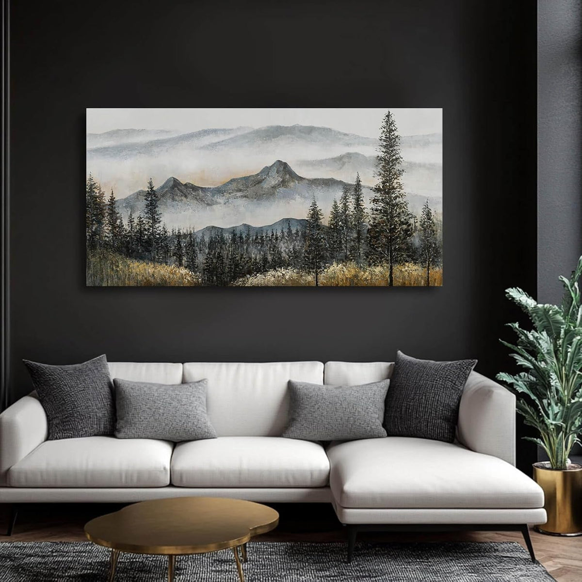 Forest Boho Landscape Wall Art 24x48 Green for Living Room – image 3