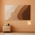 Black and White Wall Art 29x58 Hand-Painted Brown Canvas – main view