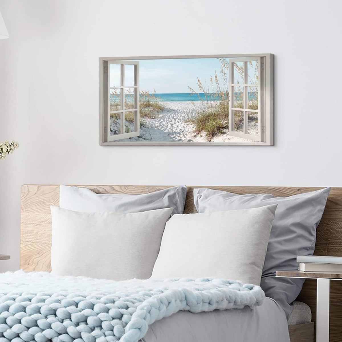 Seascape Ocean Beach Coastal Wall Art Extra Large Blue Canvas – image 4