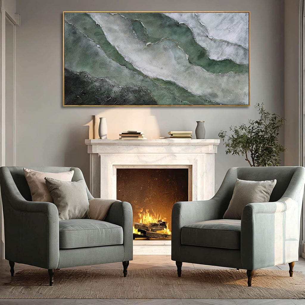 Textured Landscape Wall Art 24x48 Hand-Painted Framed Canvas – image 6