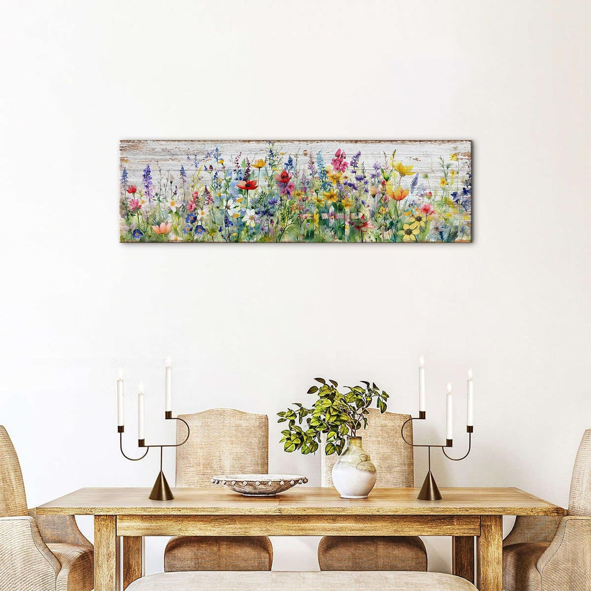 Watercolor Floral Wall Art 14x48 Canvas for Living Room – image 3
