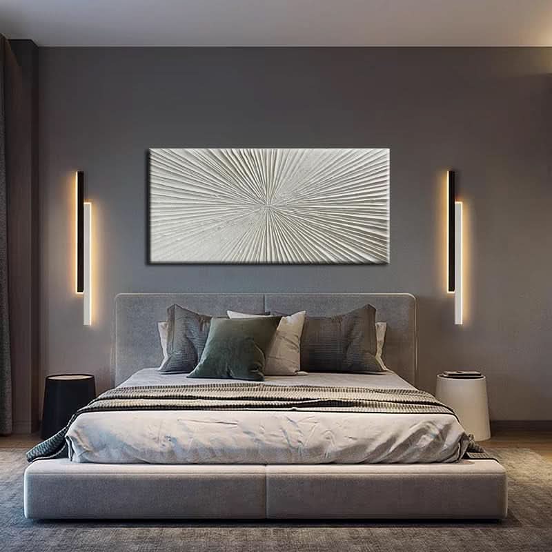 Abstract Wall Art 24x48 Hand-Painted Framed White for Living Room – image 2