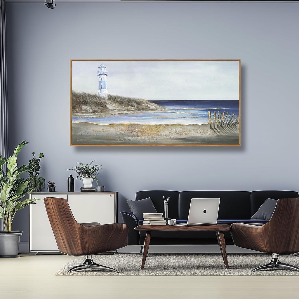 Ocean Coastal Wall Art 30x60 Framed Deep Blue for Living Room – image 4