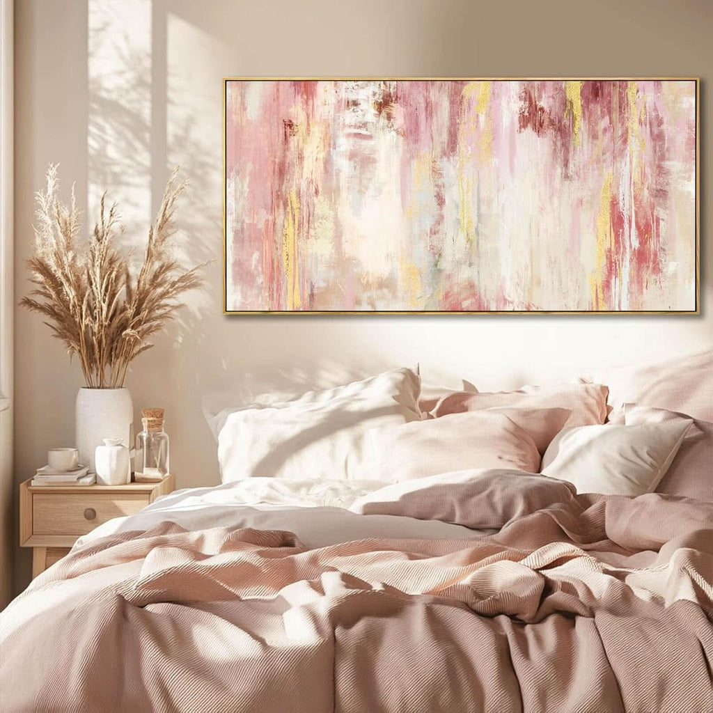 Abstract Wall Art 20x40 Framed Pink Canvas for Living Room – image 3