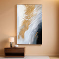 Black and White Abstract Wall Art 24x48 Hand-Painted – main view