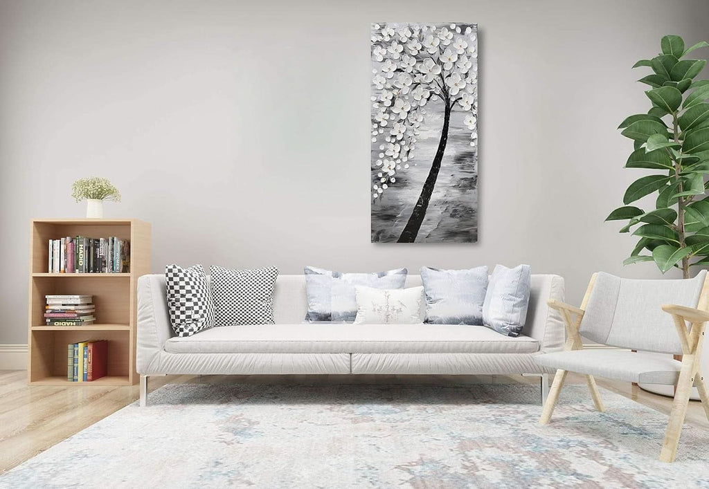 Bright Flower 3D Floral Wall Art Hand-Painted White Canvas – image 7