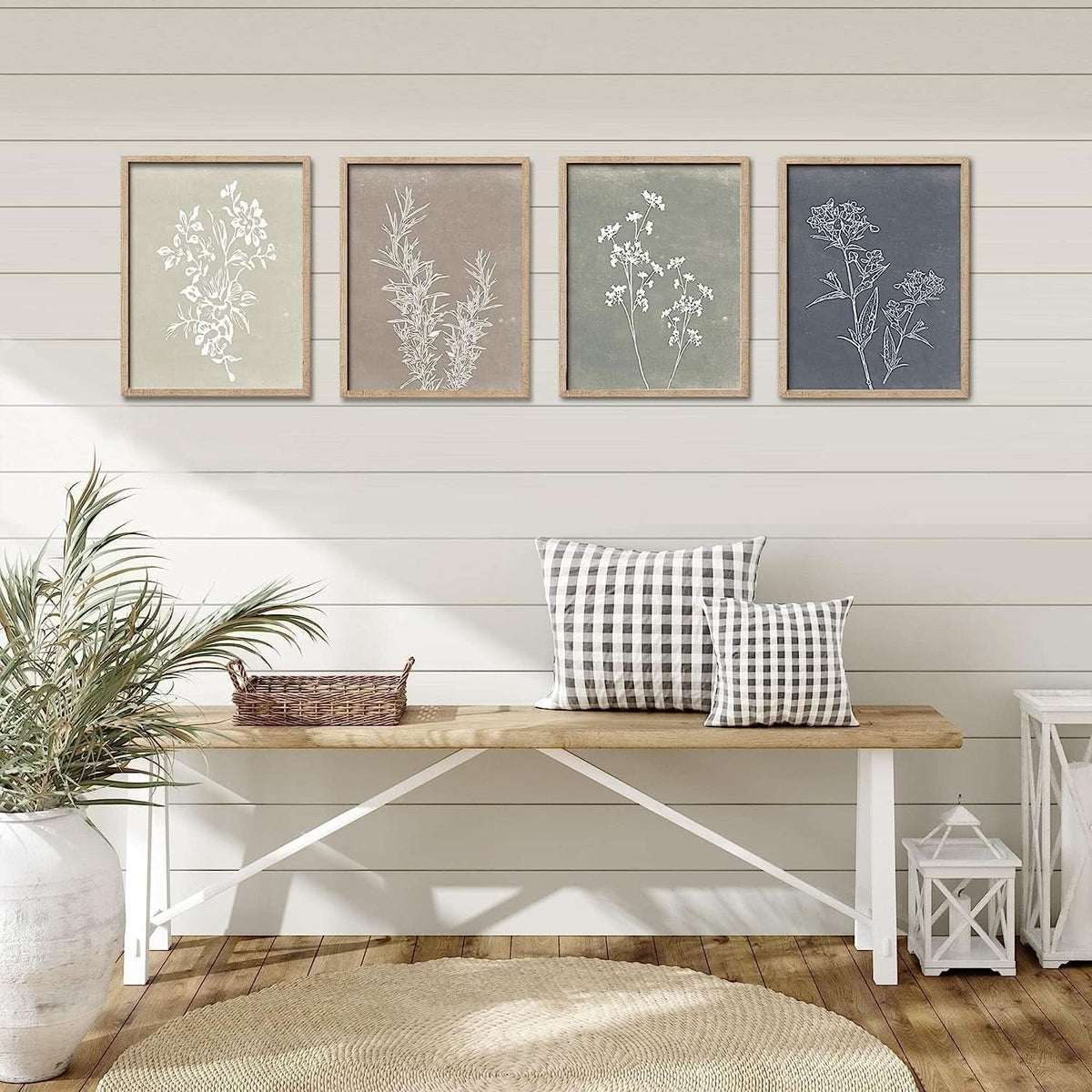 Walnut Botanical Wall Art Set of 4 Framed, 10x10 in – image 2