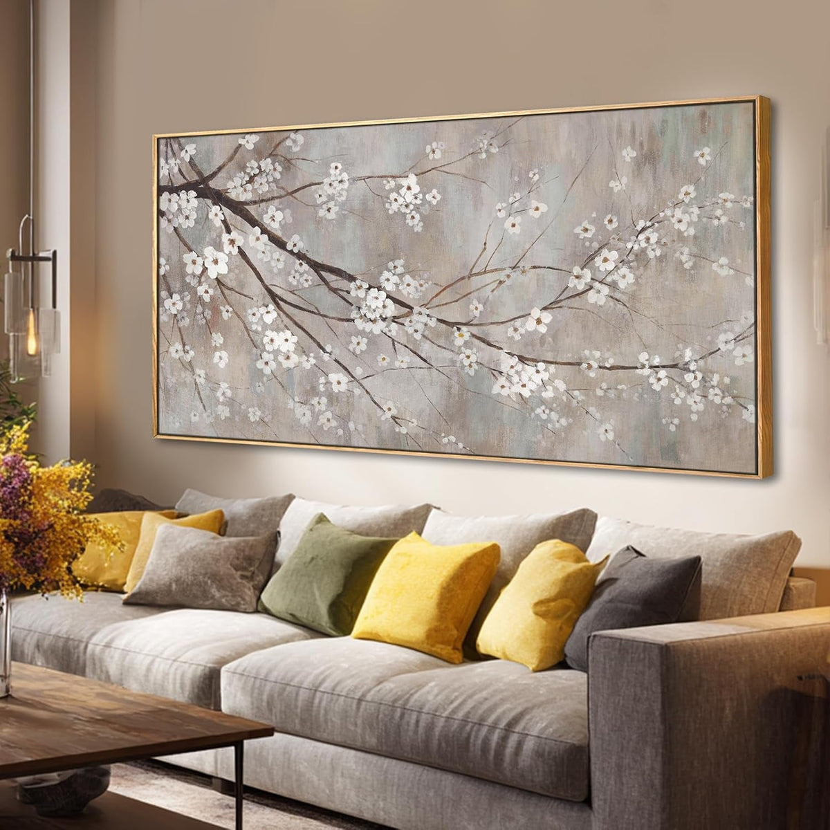 Landscape Wall Art 29x58 Grey Canvas for Living Room – image 7