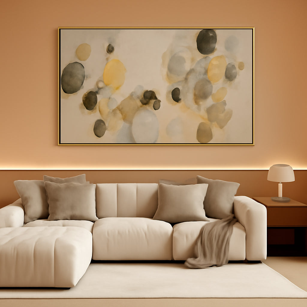 Geometric Abstract Wall Art 29x58 Emerald Green Canvas – main view