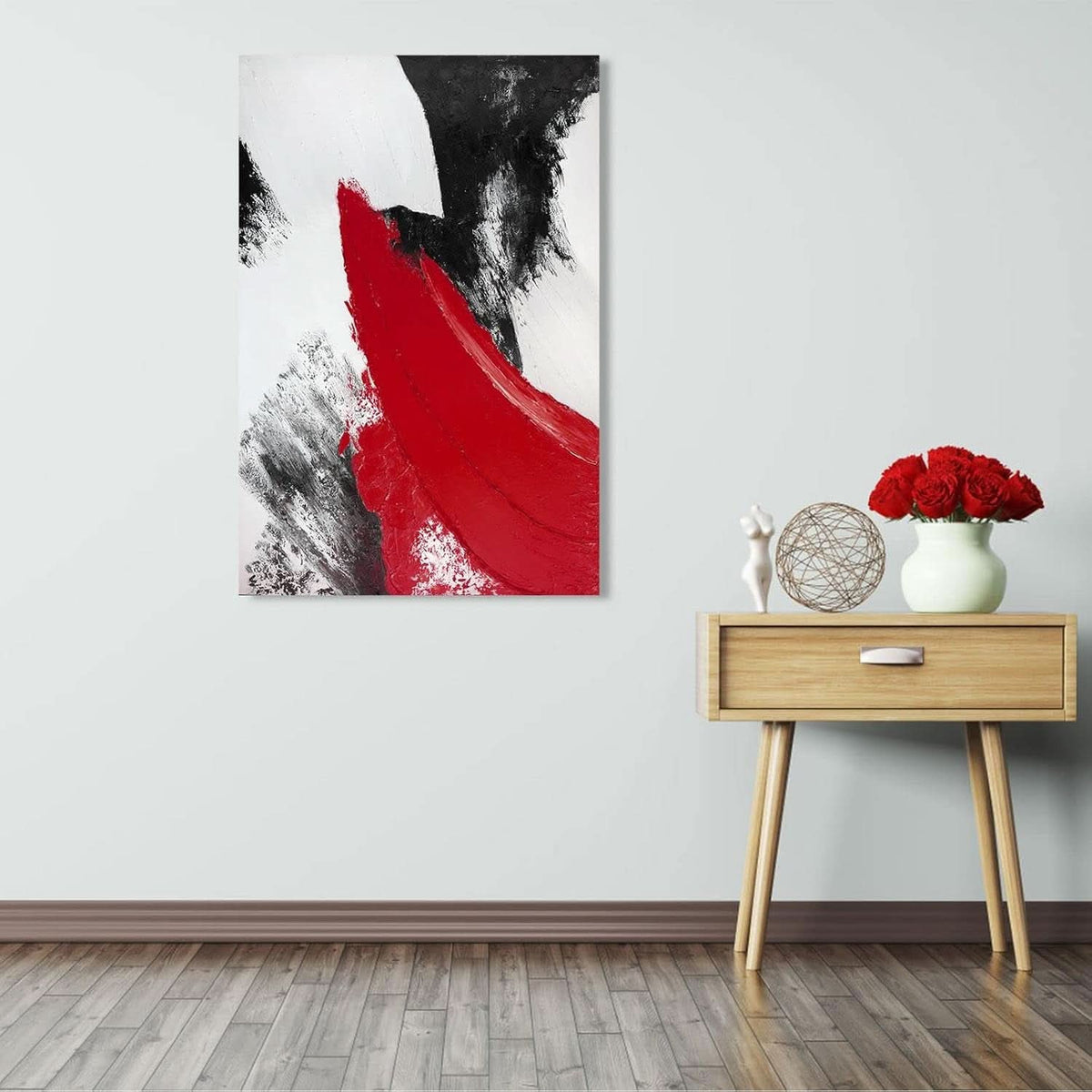 Abstract Wall Art 24x36 Red Canvas for Living Room – image 6