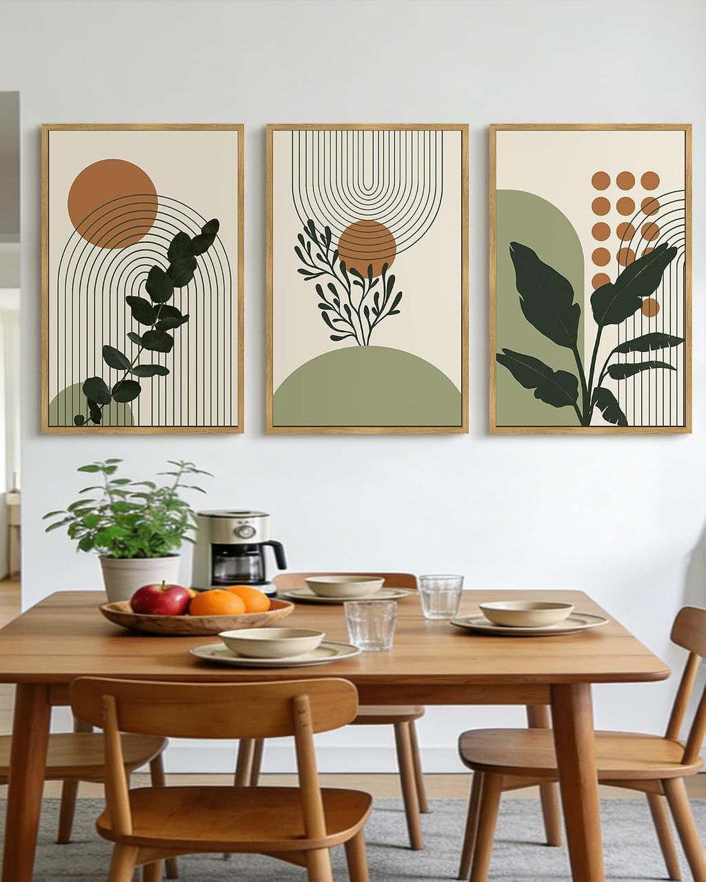 Boho Botanical Wall Art 24x36 Framed Green Canvas for Living Room – image 7