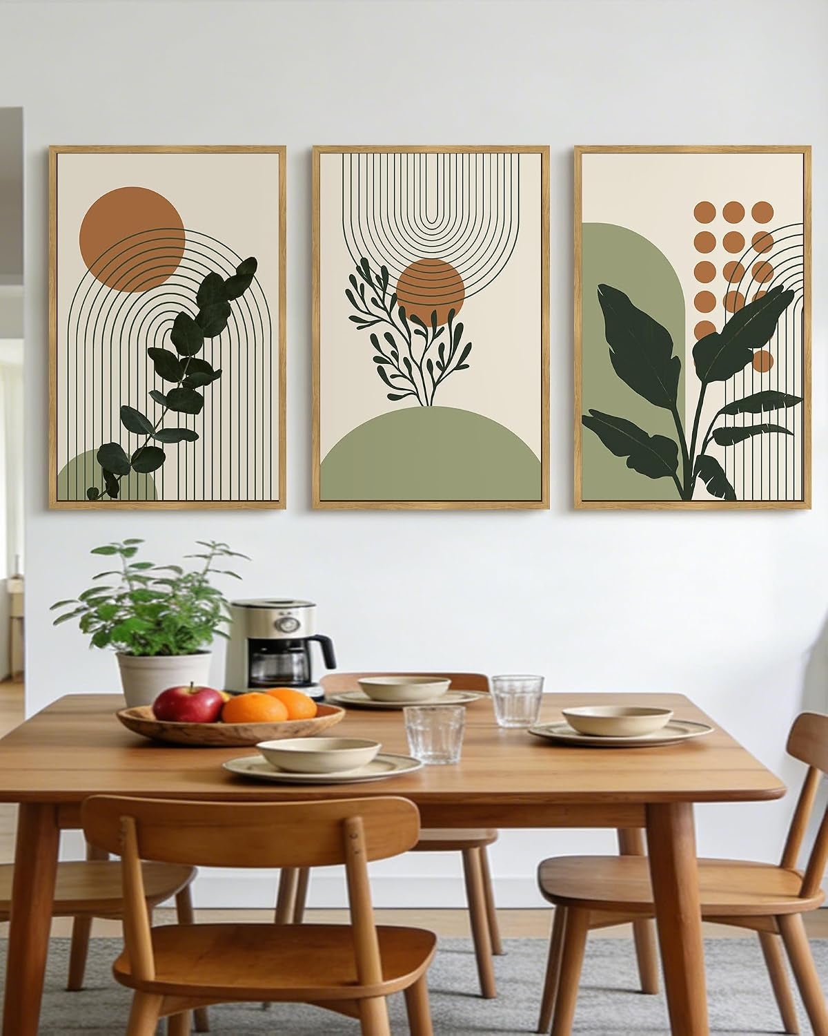 Boho Botanical Wall Art 24x36 Framed Green Canvas for Living Room – image 7