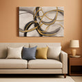 Slate Metallic Abstract Wall Art 24x48 Gray Canvas – main view