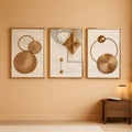 Modern Wall Art Set of 3 Framed Gold, 24x36 in for Living Room – main view