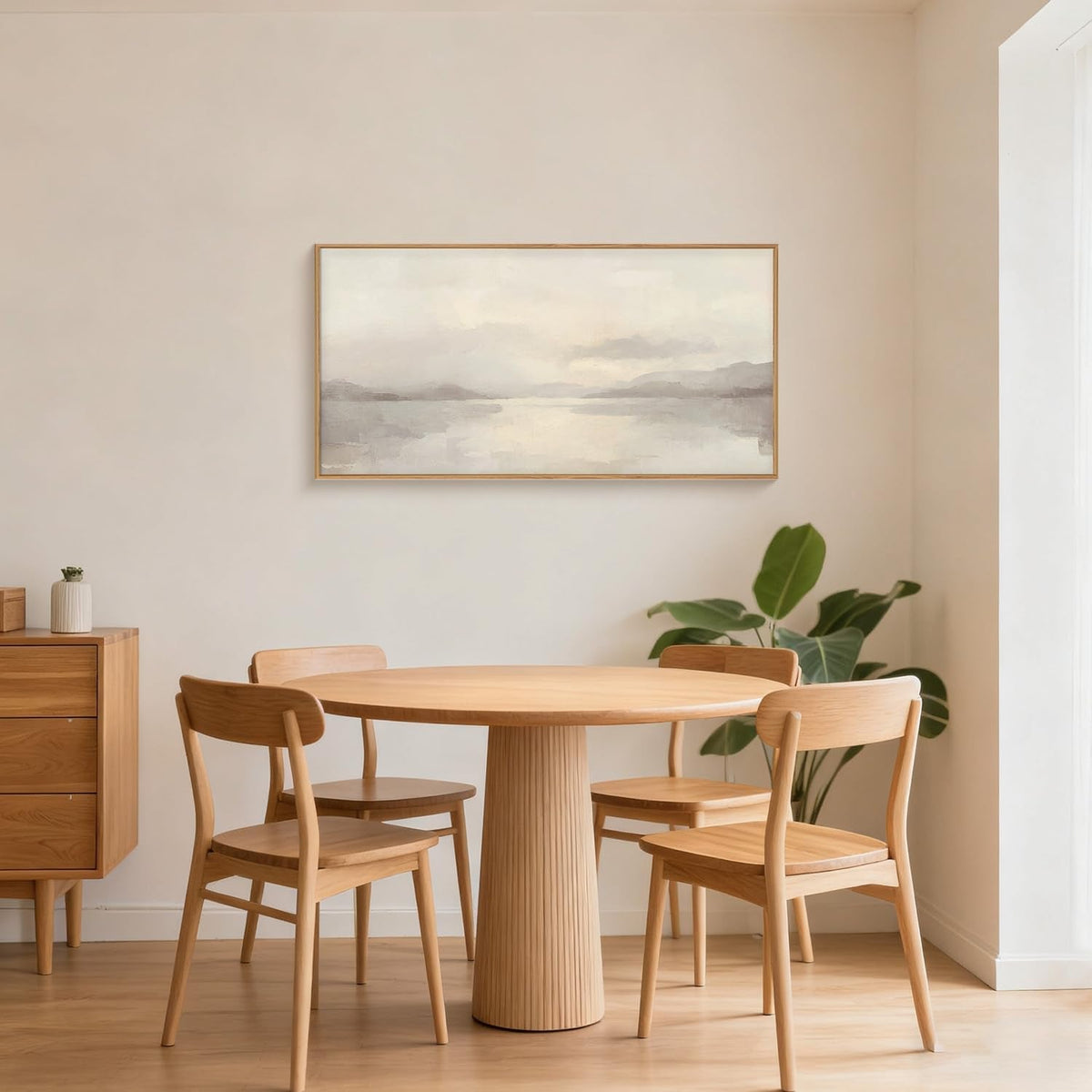 Pastel Canvas Wall Art Set of 3 Framed Beige, 16x24 in – image 3